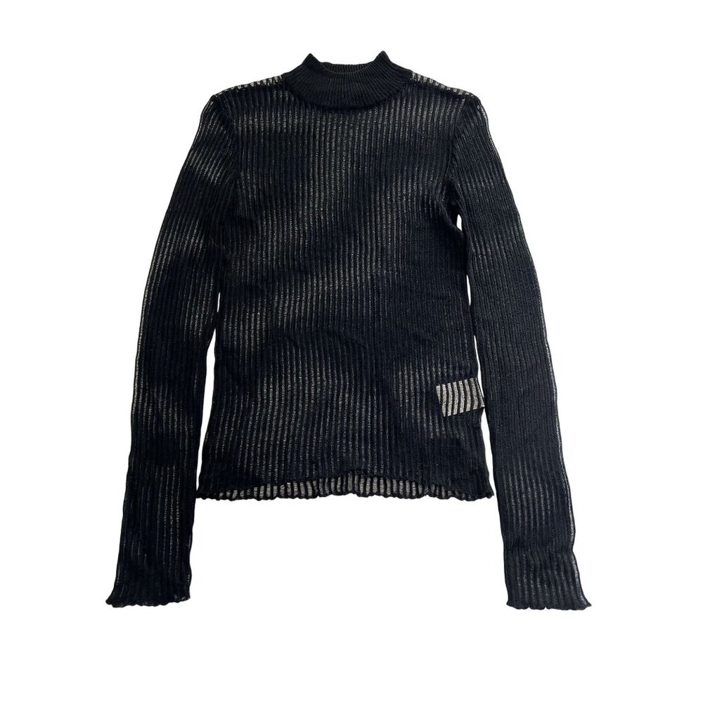 Ksubi Black Sheer Ribbed Top